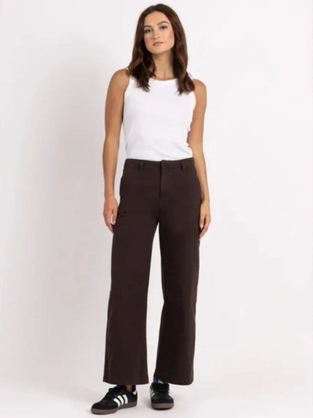 Bootlegger Loose Khaki Pant - Dark Brown - 31